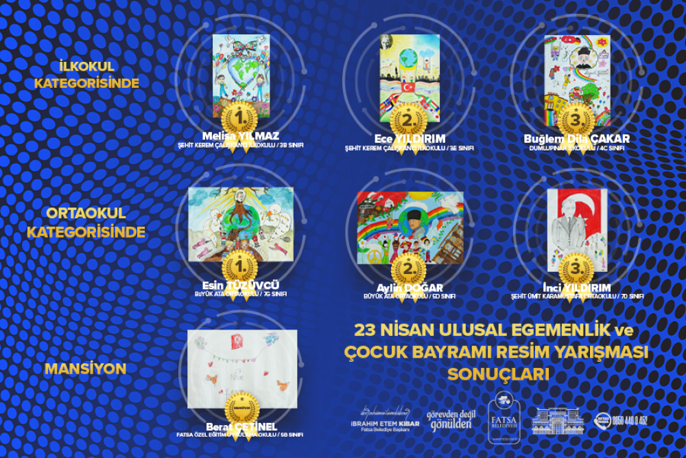 FATSA BELEDİYESİ ÖDÜLÜ 23 NİSAN ÇOCUK BAYRAMI RESİM YARIŞMASININ SONUÇLARI AÇIKLANDI